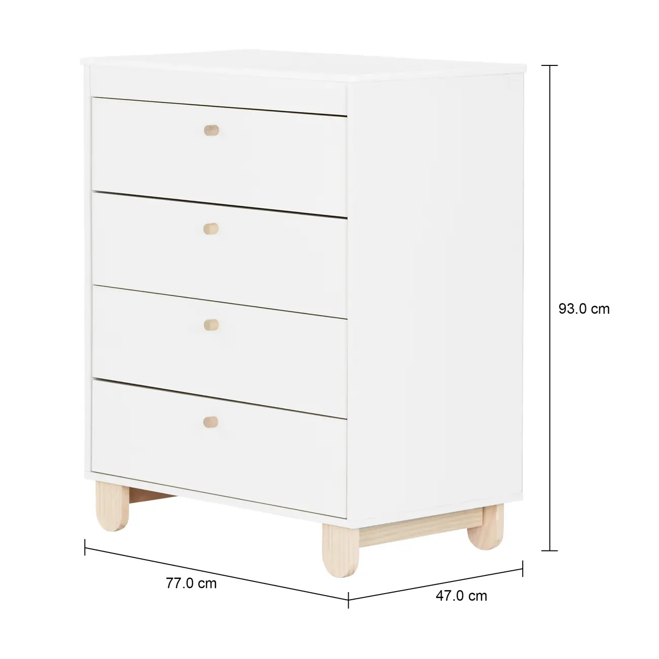 CÔMODA INFANTIL 4 GAVETAS 77 CM X 47 CM SWEET - BRANCO/PINUS NATURAL - Foto 5