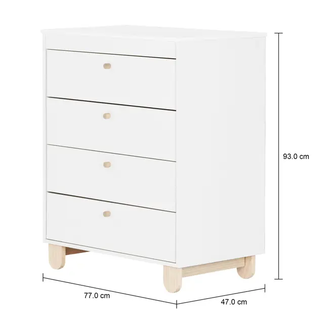 CÔMODA INFANTIL 4 GAVETAS 77 CM X 47 CM SWEET - BRANCO/PINUS NATURAL - Foto 5