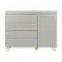 CÔMODA INFANTIL 4 GAVETAS/1 PORTA 1,20 M X 47 CM SWEET - CINZA/PINUS NATURAL - Foto 1