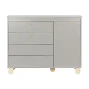CÔMODA INFANTIL 4 GAVETAS/1 PORTA 1,20 M X 47 CM SWEET - CINZA/PINUS NATURAL - Foto 1