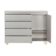 CÔMODA INFANTIL 4 GAVETAS/1 PORTA 1,20 M X 47 CM SWEET - CINZA/PINUS NATURAL - Foto 4