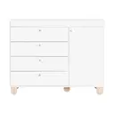 BRANCO/PINUS NATURAL - CÔMODA INFANTIL 4 GAVETAS/1 PORTA 1,20 M X 47 CM SWEET