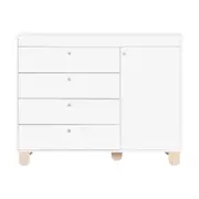 CÔMODA INFANTIL 4 GAVETAS/1 PORTA 1,20 M X 47 CM SWEET - BRANCO/PINUS NATURAL - Foto 1
