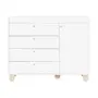 BRANCO/PINUS NATURAL - CÔMODA INFANTIL 4 GAVETAS/1 PORTA 1,20 M X 47 CM SWEET