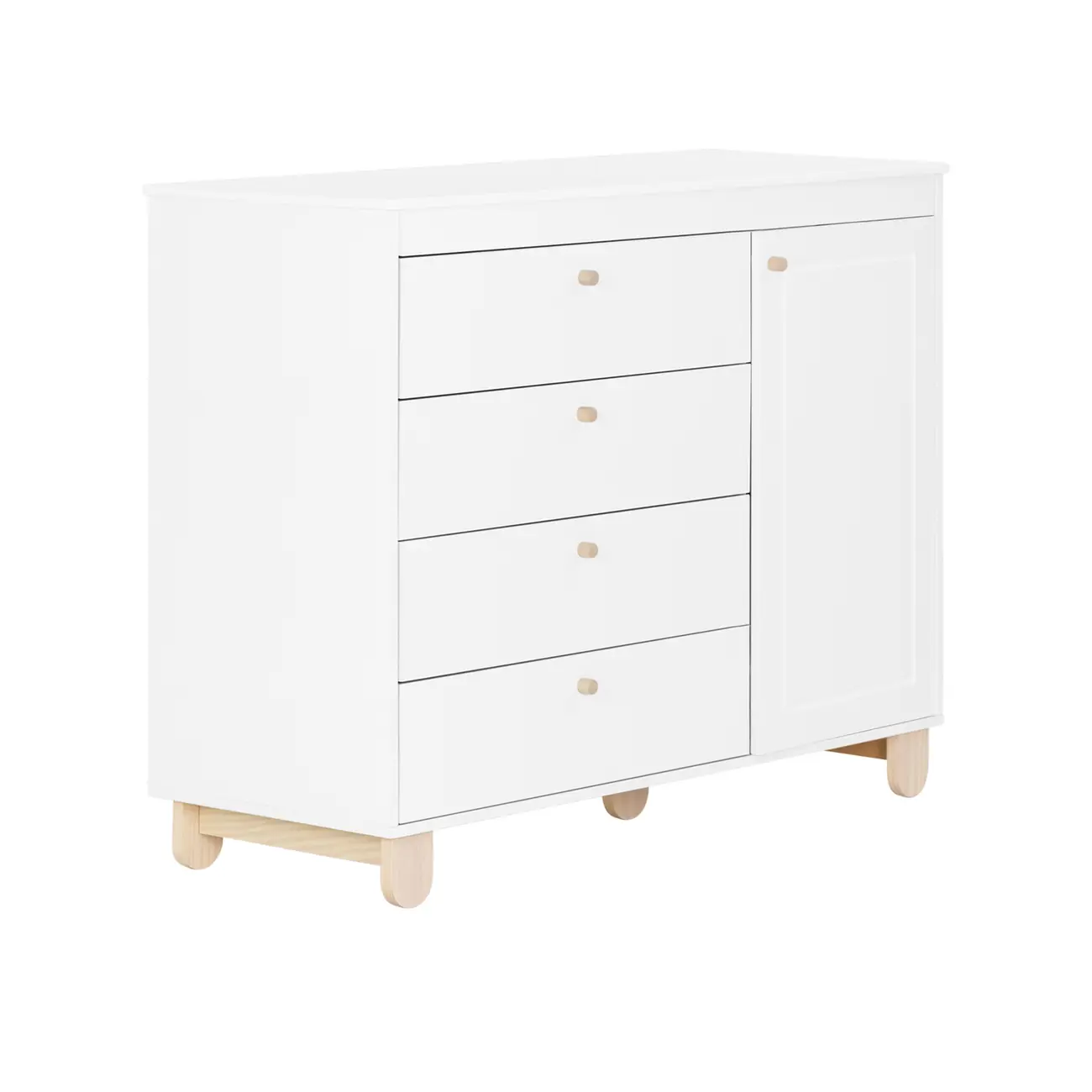 CÔMODA INFANTIL 4 GAVETAS/1 PORTA 1,20 M X 47 CM SWEET - BRANCO/PINUS NATURAL - Foto 2