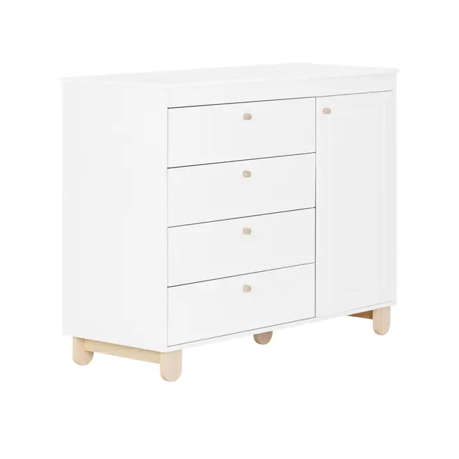 CÔMODA INFANTIL 4 GAVETAS/1 PORTA 1,20 M X 47 CM SWEET - BRANCO/PINUS NATURAL - Foto 2