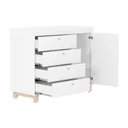 CÔMODA INFANTIL 4 GAVETAS/1 PORTA 1,20 M X 47 CM SWEET - BRANCO/PINUS NATURAL - Foto 3