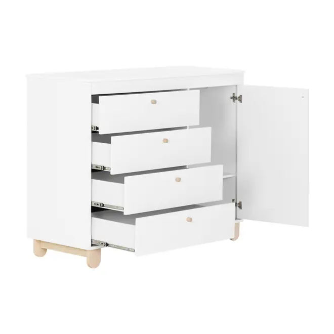 CÔMODA INFANTIL 4 GAVETAS/1 PORTA 1,20 M X 47 CM SWEET - BRANCO/PINUS NATURAL - Foto 3
