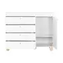 CÔMODA INFANTIL 4 GAVETAS/1 PORTA 1,20 M X 47 CM SWEET - BRANCO/PINUS NATURAL - Foto 4
