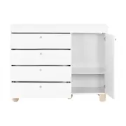 CÔMODA INFANTIL 4 GAVETAS/1 PORTA 1,20 M X 47 CM SWEET - BRANCO/PINUS NATURAL - Foto 4
