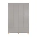 CINZA/PINUS NATURAL - GUARDA-ROUPA INFANTIL 4 PORTAS/4 GAVETAS SWEET