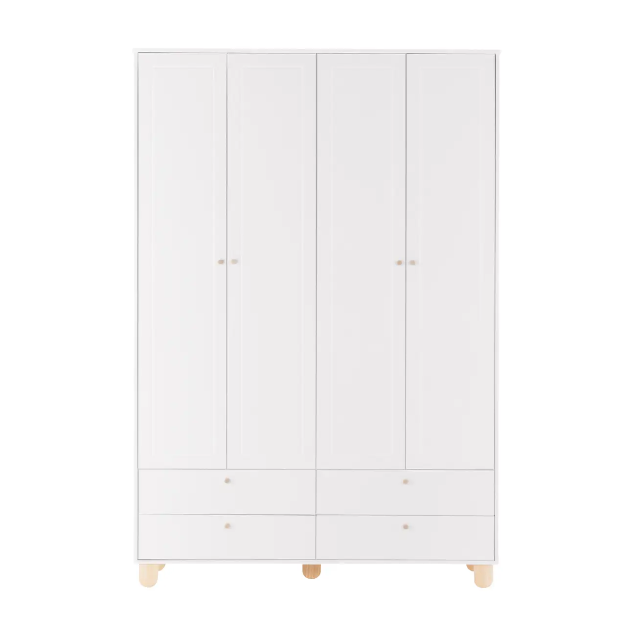 GUARDA-ROUPA INFANTIL 4 PORTAS/4 GAVETAS SWEET - BRANCO/PINUS NATURAL - Foto 1