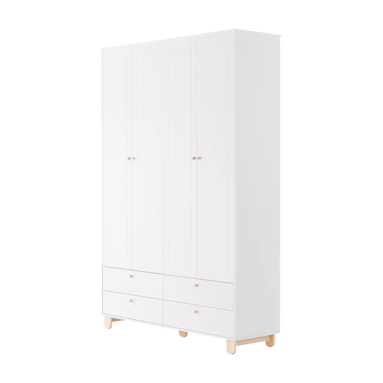 GUARDA-ROUPA INFANTIL 4 PORTAS/4 GAVETAS SWEET - BRANCO/PINUS NATURAL - Foto 2