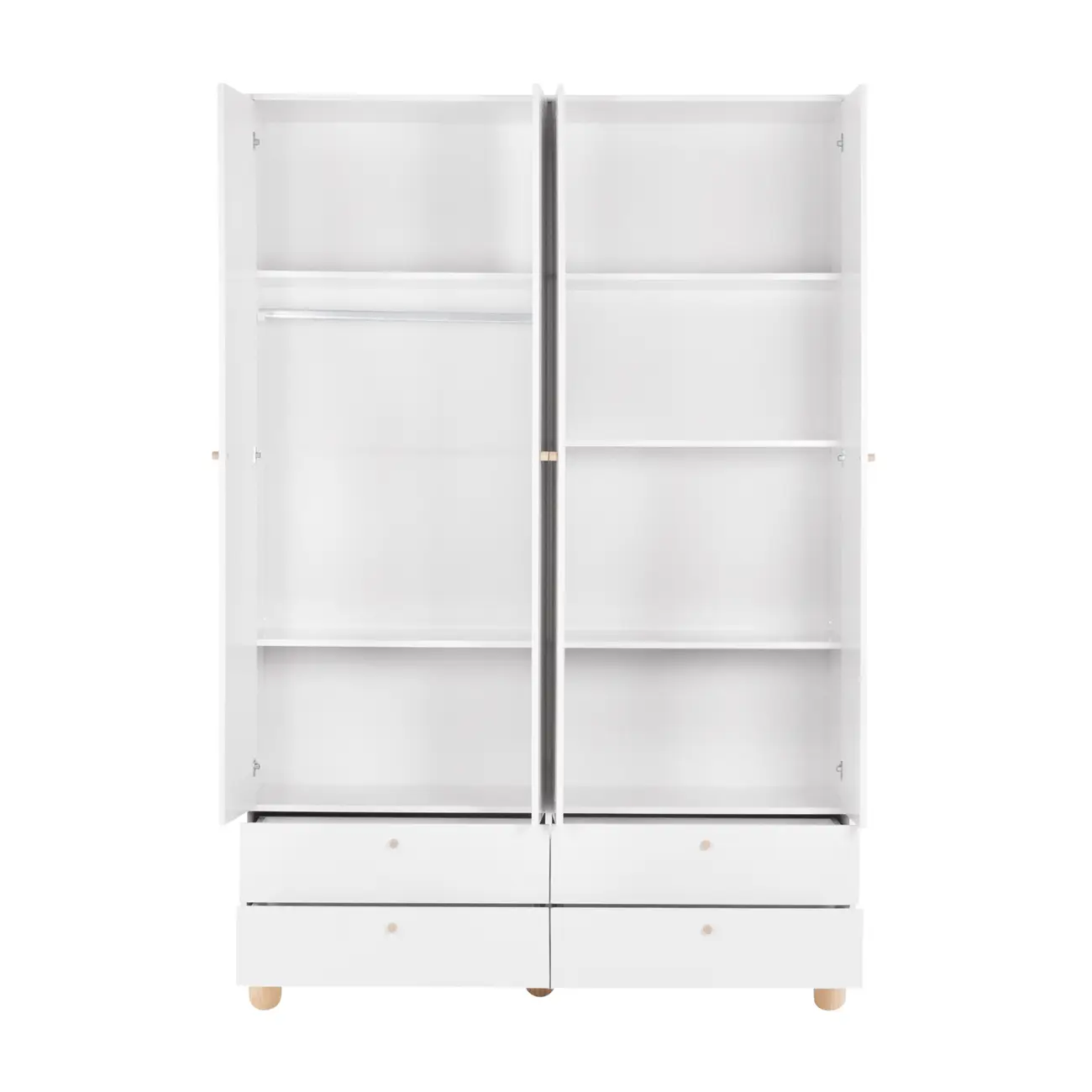 GUARDA-ROUPA INFANTIL 4 PORTAS/4 GAVETAS SWEET - BRANCO/PINUS NATURAL - Foto 4