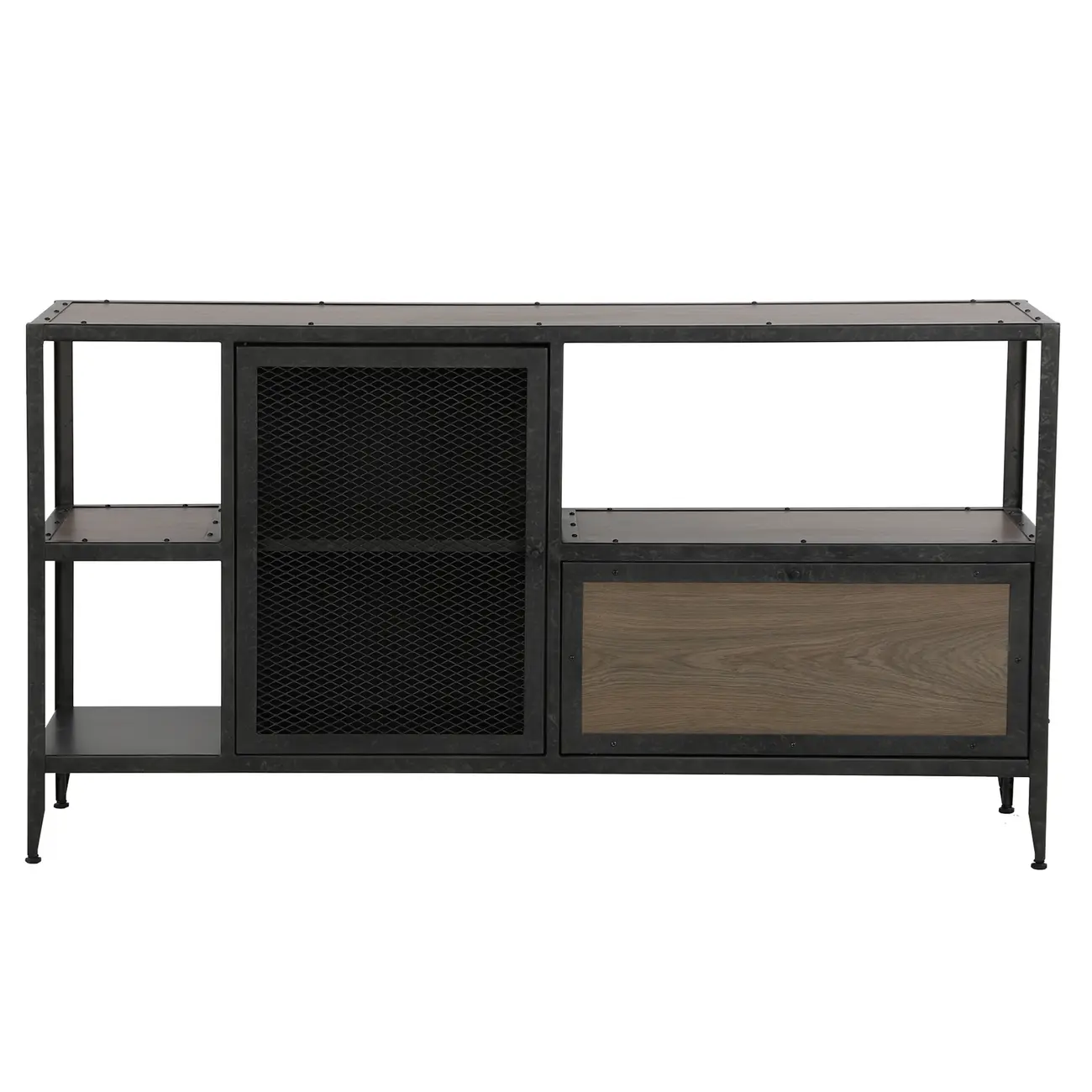 OFICINA BUFFET 2 PORTAS 1,40 M X 42 CM - GRAFITE/CARVALHO SMOKED - Foto 1