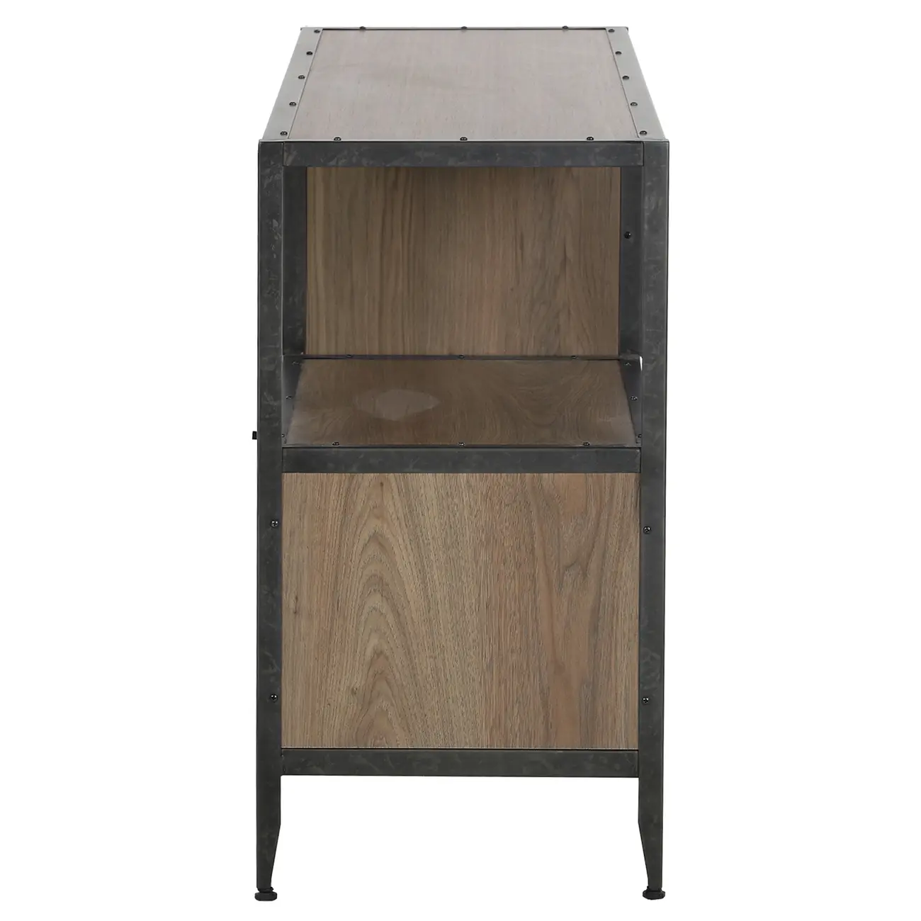 OFICINA BUFFET 2 PORTAS 1,40 M X 42 CM - GRAFITE/CARVALHO SMOKED - Foto 2