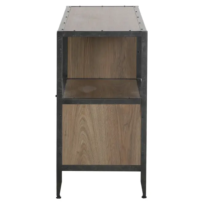 OFICINA BUFFET 2 PORTAS 1,40 M X 42 CM - GRAFITE/CARVALHO SMOKED - Foto 2