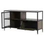 OFICINA BUFFET 2 PORTAS 1,40 M X 42 CM - GRAFITE/CARVALHO SMOKED - Foto 3