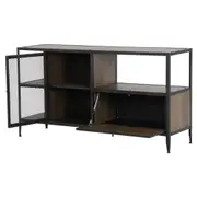 OFICINA BUFFET 2 PORTAS 1,40 M X 42 CM - GRAFITE/CARVALHO SMOKED - Foto 3