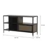OFICINA BUFFET 2 PORTAS 1,40 M X 42 CM - GRAFITE/CARVALHO SMOKED - Foto 4