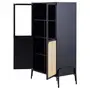 CRISTALEIRA 2 PORTAS 88 CM X 1,51 M COM PALHINHA VINN - PRETO/FIBRA CLARA - Foto 3