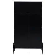 CRISTALEIRA 2 PORTAS 88 CM X 1,51 M COM PALHINHA VINN - PRETO/FIBRA CLARA - Foto 5
