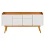 BUFFET 4 PORTAS/2 GAVETAS 1,60 M X 45 CM DOORS - BRANCO/FREIJÓ - Foto 1