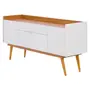 BUFFET 4 PORTAS/2 GAVETAS 1,60 M X 45 CM DOORS - BRANCO/FREIJÓ - Foto 2