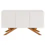 BUFFET 3 PORTAS 1,35 M X 45 CM MARTINO - BRANCO/NOZES - Foto 1