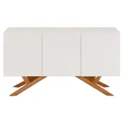 BUFFET 3 PORTAS 1,35 M X 45 CM MARTINO - BRANCO/NOZES - Foto 1