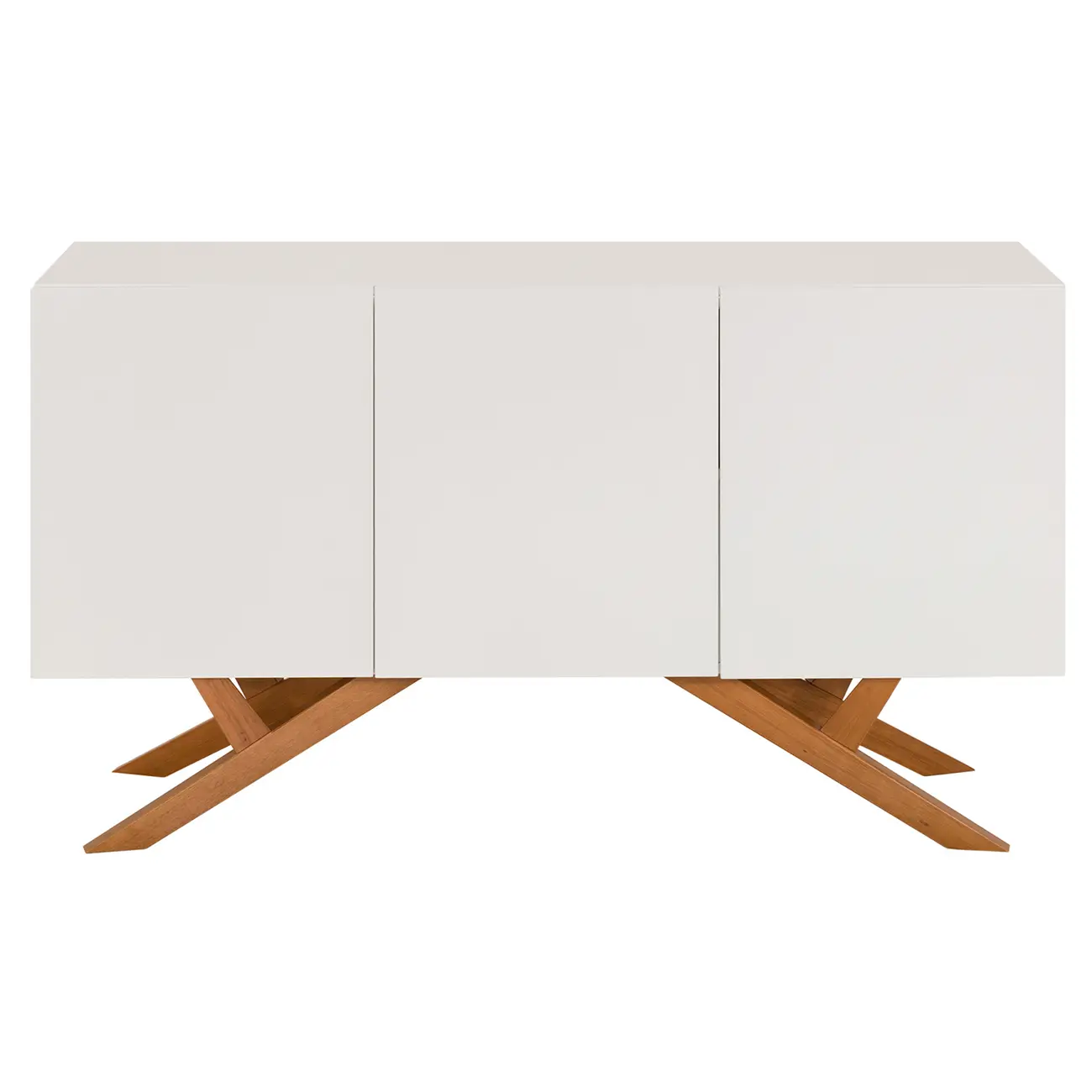 BUFFET 3 PORTAS 1,35 M X 45 CM MARTINO - BRANCO/NOZES - Foto 1