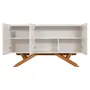 BUFFET 3 PORTAS 1,35 M X 45 CM MARTINO - BRANCO/NOZES - Foto 2