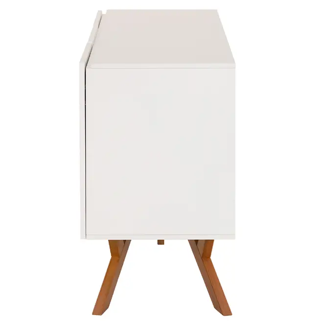 BUFFET 3 PORTAS 1,35 M X 45 CM MARTINO - BRANCO/NOZES - Foto 3