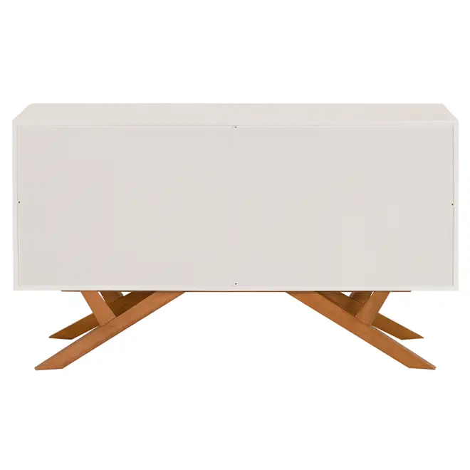 BUFFET 3 PORTAS 1,35 M X 45 CM MARTINO - BRANCO/NOZES - Foto 4