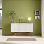 BUFFET 3 PORTAS 1,35 M X 45 CM MARTINO - BRANCO/NOZES - Foto 6