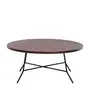 MESA DE CENTRO REDONDA 80 CM JAHARI - PRETO/NOZES RÚSTICO - Foto 1