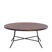MESA DE CENTRO REDONDA 80 CM JAHARI - PRETO/NOZES RÚSTICO - Foto 1