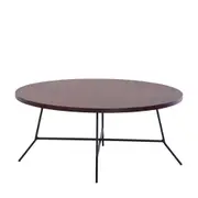 MESA DE CENTRO REDONDA 80 CM JAHARI - PRETO/NOZES RÚSTICO - Foto 2