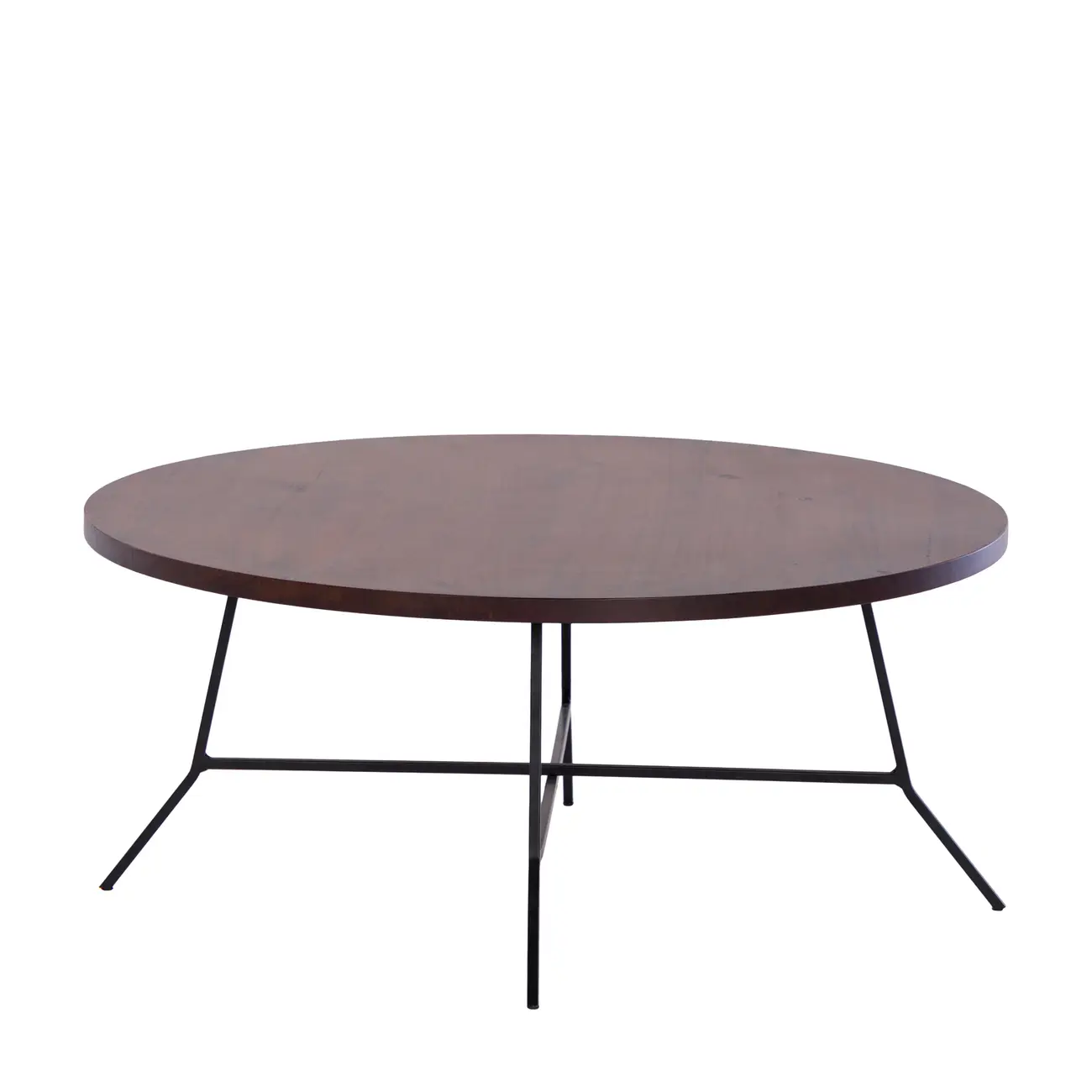MESA DE CENTRO REDONDA 80 CM JAHARI - PRETO/NOZES RÚSTICO - Foto 2