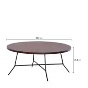 MESA DE CENTRO REDONDA 80 CM JAHARI - PRETO/NOZES RÚSTICO - Foto 3