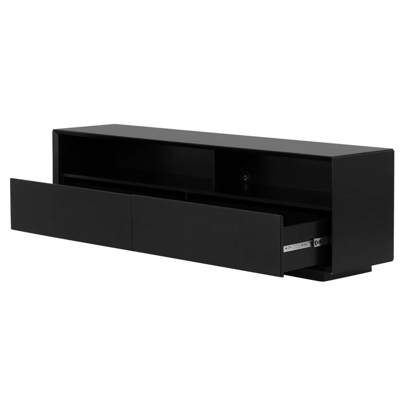 AMPLE RACK 2 GAVETAS 1,80 M X 40 CM - PRETO/PRETO BRILHANTE - Foto 3