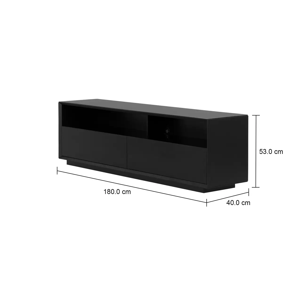 AMPLE RACK 2 GAVETAS 1,80 M X 40 CM - PRETO/PRETO BRILHANTE - Foto 6