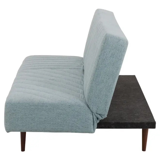 SOFÁ-CAMA 3 LUGARES MODERN-HEX - AZUL CLARO/NOZES - Foto 2