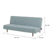 SOFÁ-CAMA 3 LUGARES MODERN-HEX - AZUL CLARO/NOZES - Foto 5