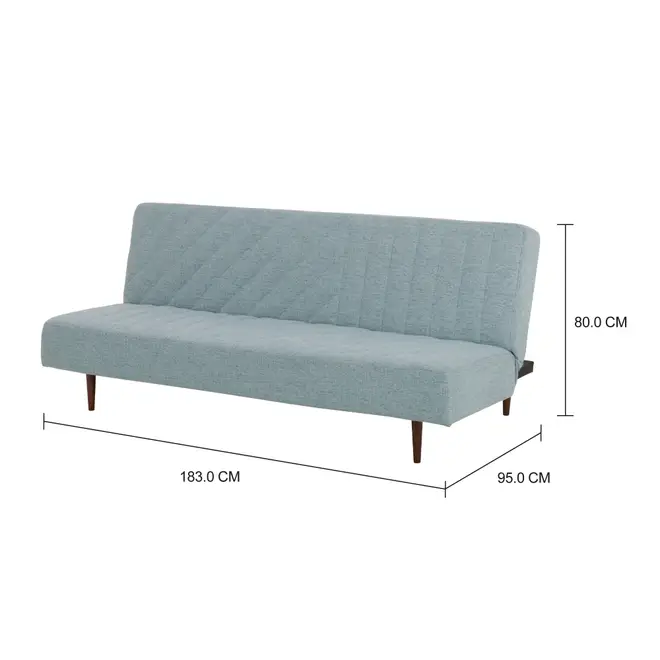 SOFÁ-CAMA 3 LUGARES MODERN-HEX - AZUL CLARO/NOZES - Foto 5