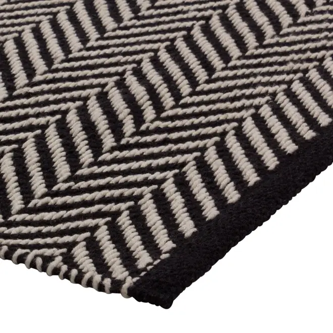 PASSADEIRA 50 CM X 1,40 M CASTRI - PRETO/BRANCO - Foto 3