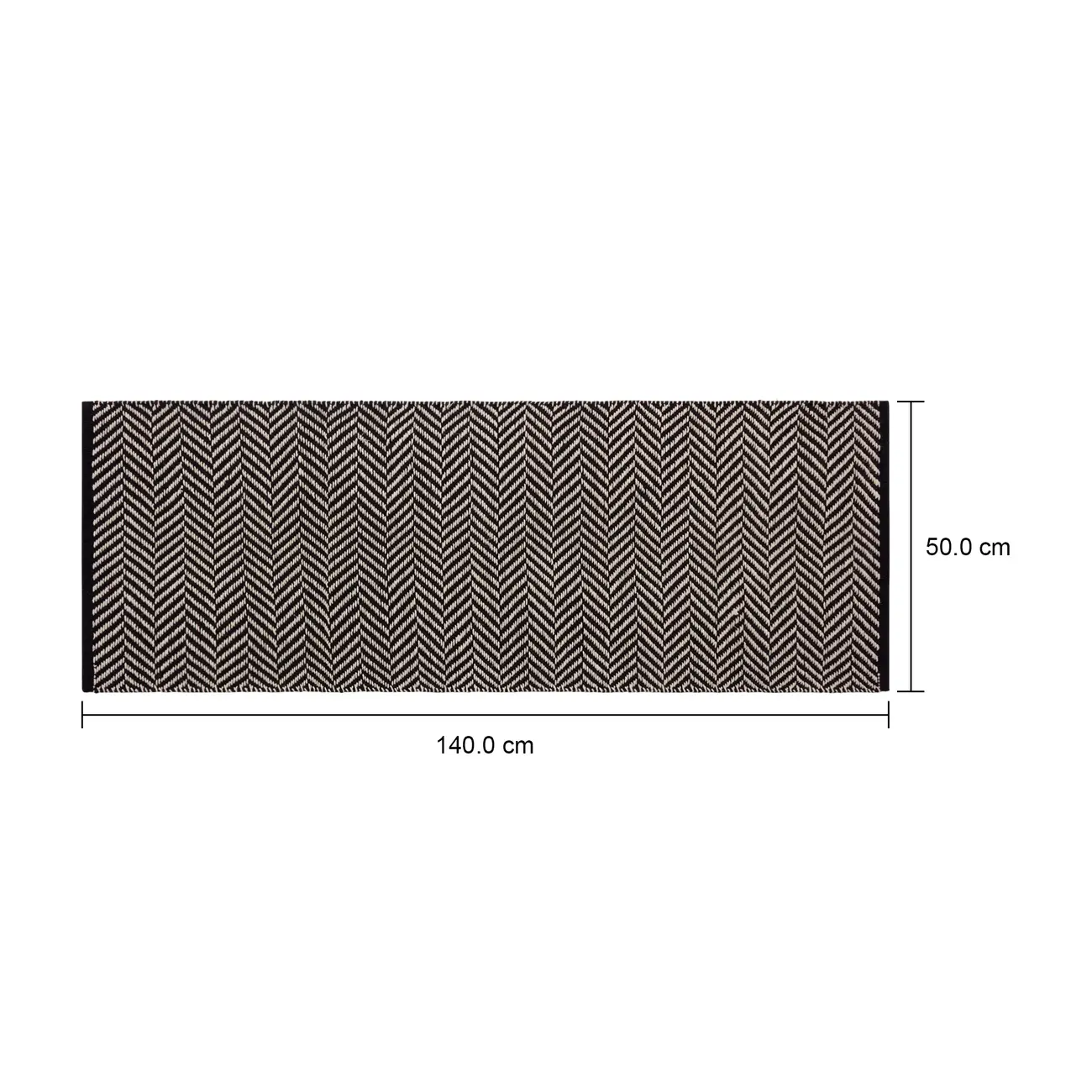 PASSADEIRA 50 CM X 1,40 M CASTRI - PRETO/BRANCO - Foto 4