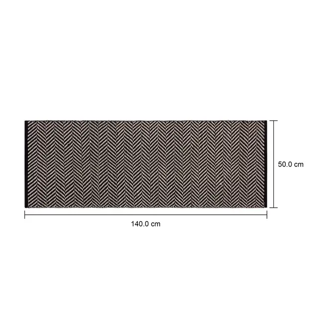 PASSADEIRA 50 CM X 1,40 M CASTRI - PRETO/BRANCO - Foto 4