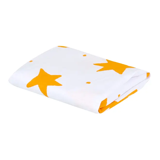 LENÇOL COM ELÁSTICO PARA BERÇO INFANTIL STAR 1,30 M X 70 CM X 18 CM VIA LÚDICA - BRANCO/SORBET DE MANGA - Foto 2