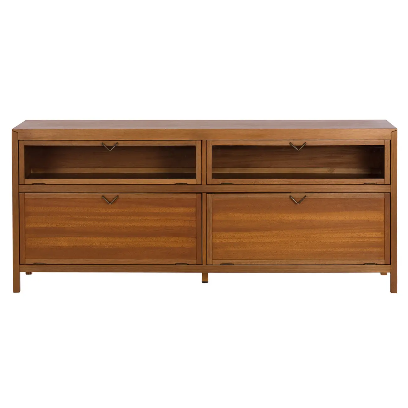 BUFFET 4 PORTAS 1,72 M X 40 CM MASCAVO - NOZES/INCOLOR - Foto 1
